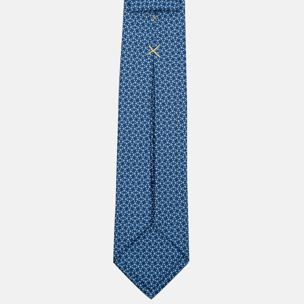 7-fold silk tie with floral pattern in light blue JA056130-9