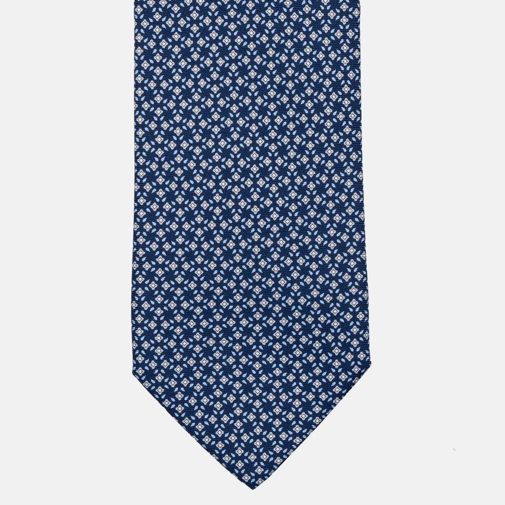 JC056339-6 Red Horseshoe Pattern 7-Fold Silk Tie