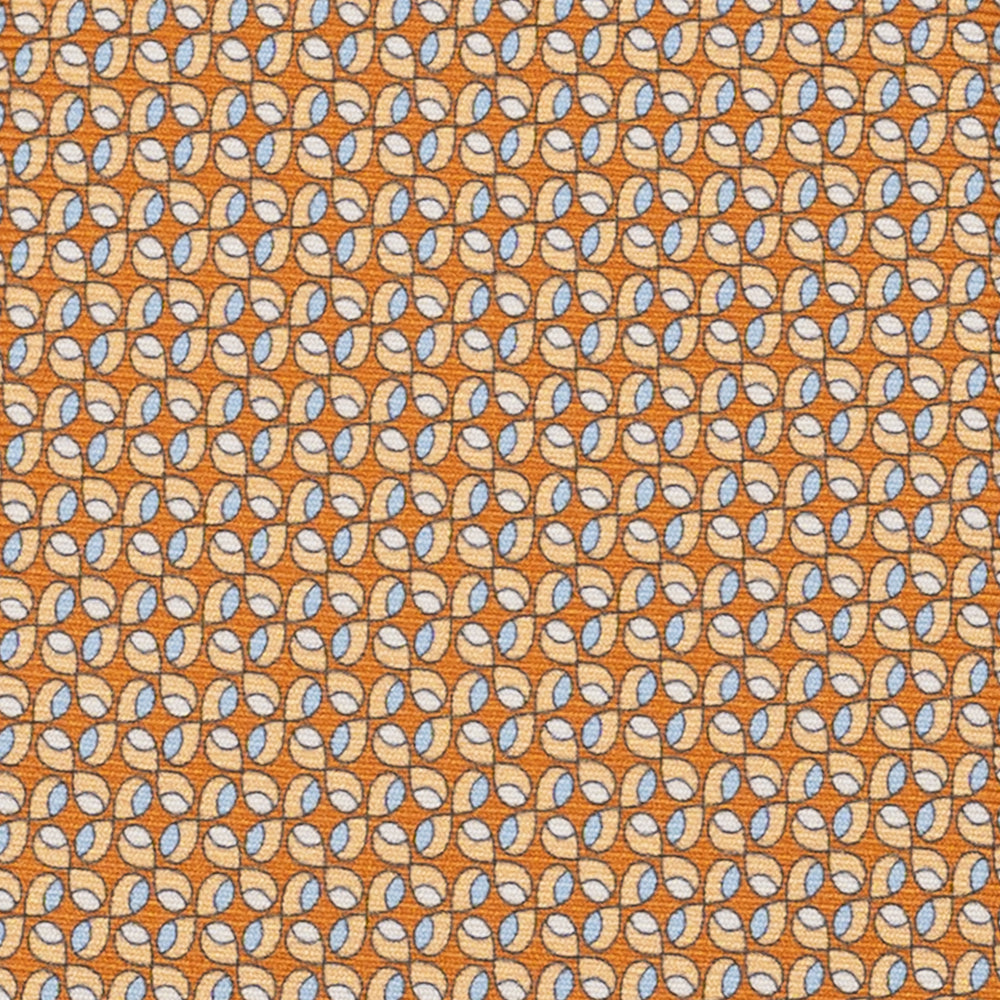 Cravatta 3 pieghe in Seta, Fantasia Geometrica, Arancione Chiaro - JA056132-3