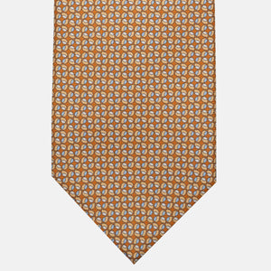 Cravatta 3 pieghe in Seta, Fantasia Geometrica, Arancione - JA056132-4