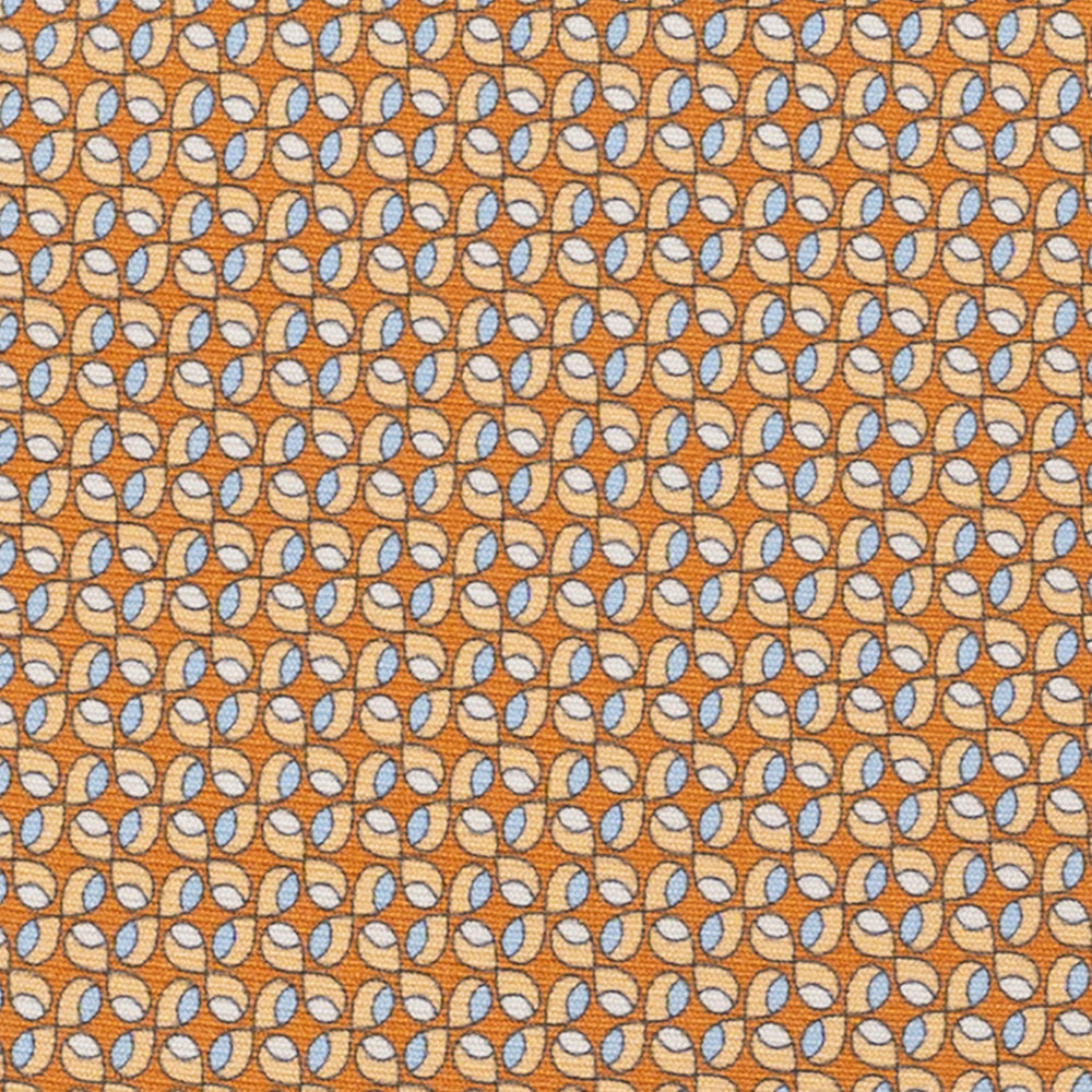 Cravatta 3 pieghe in Seta, Fantasia Geometrica, Arancione - JA056132-4