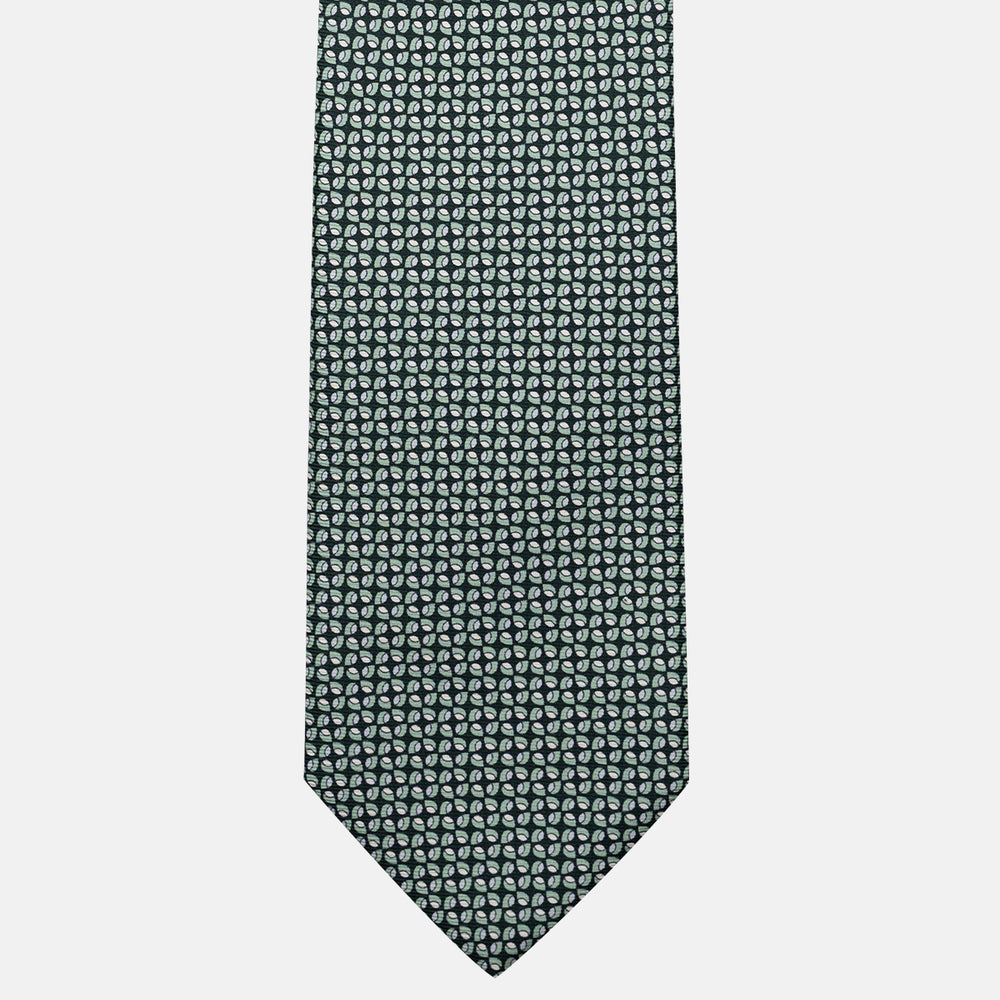 Cravatta 3 pieghe in Seta, Fantasia Geometrica, Verdone - JA056132-5
