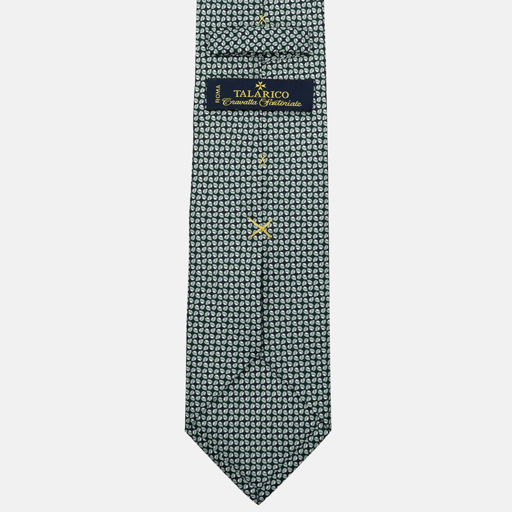Cravatta 3 pieghe in Seta, Fantasia Geometrica, Verdone - JA056132-5