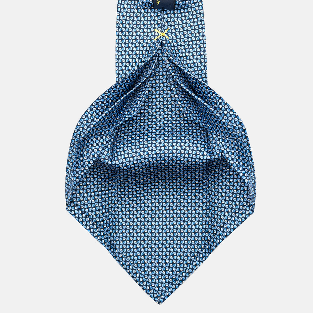 7-Fold Silk Tie with Geometric Pattern in Light Blue - JA056132-8