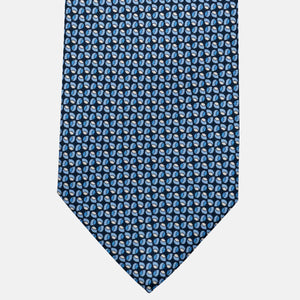 Cravatta 3 pieghe in Seta, Fantasia Geometrica, Blu Celeste - JA056132-8
