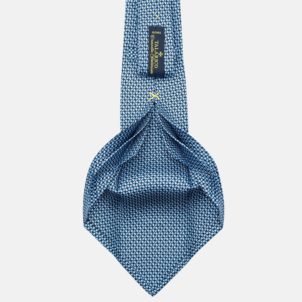 7-Fold Silk Tie with Geometric Pattern in Light Blue - JA056132-8