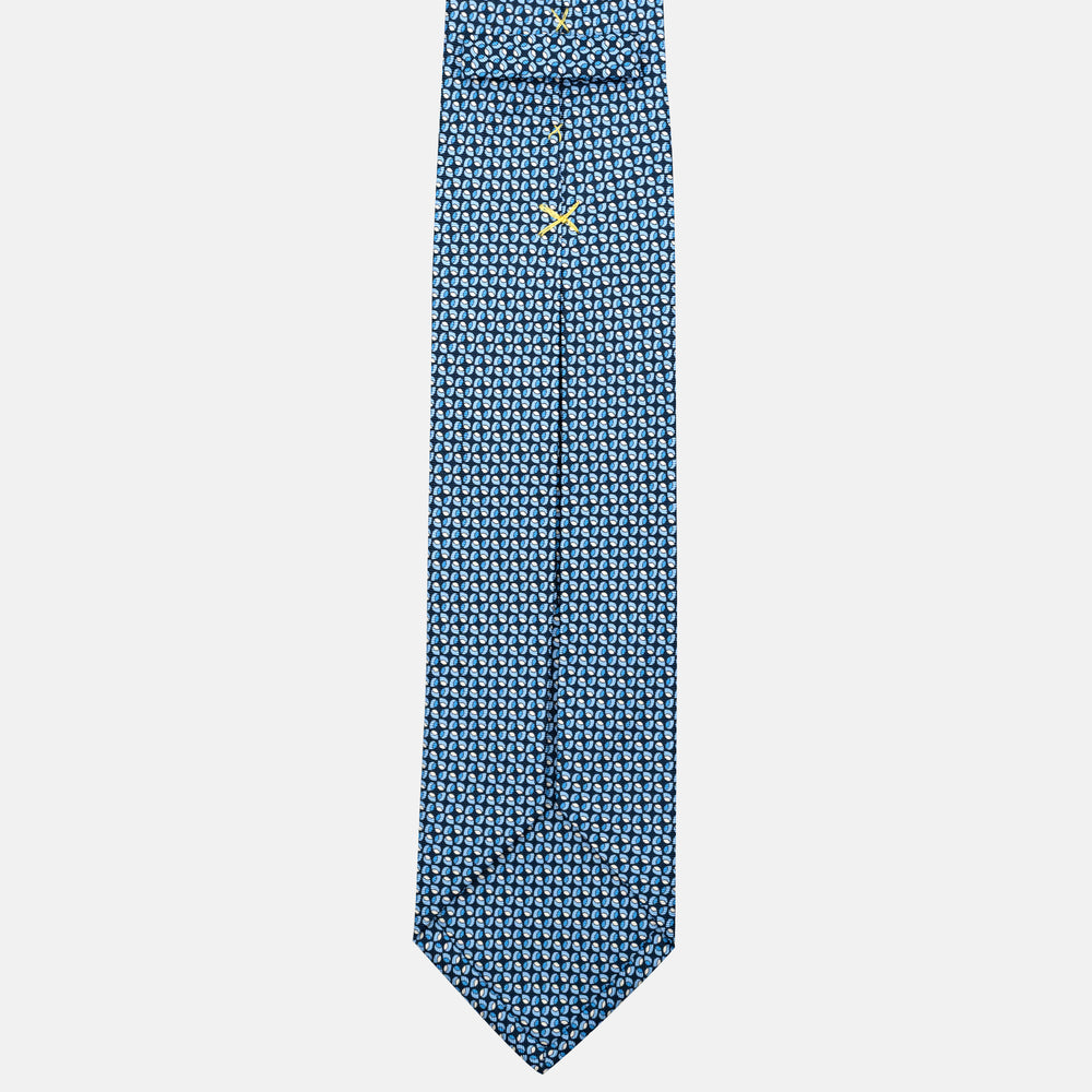 7-Fold Silk Tie with Geometric Pattern in Light Blue - JA056132-8