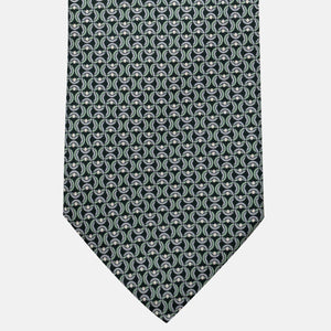 Cravatta 3 pieghe in Seta, Fantasia Geometrica, Verdone - JA056334-2