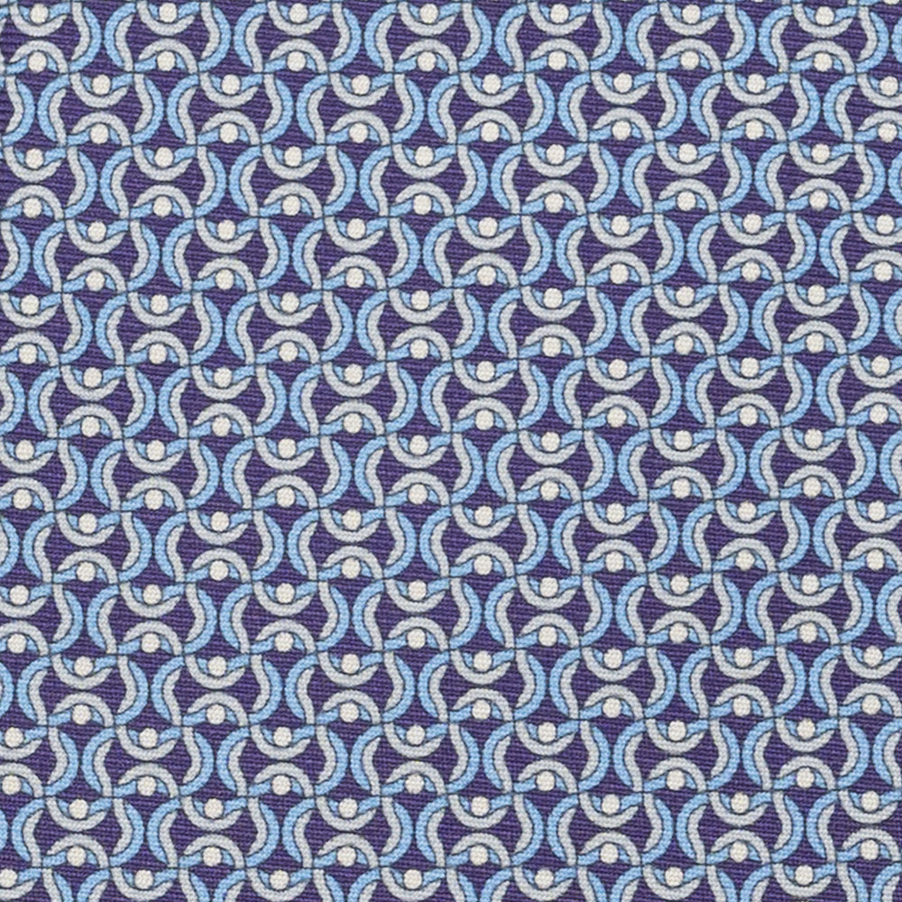 Cravatta 3 pieghe in Seta, Fantasia Geometrica, Viola - JA056334-4