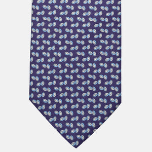 Cravatta 3 pieghe in Seta, Micro Fantasia, Viola - JA056336-10