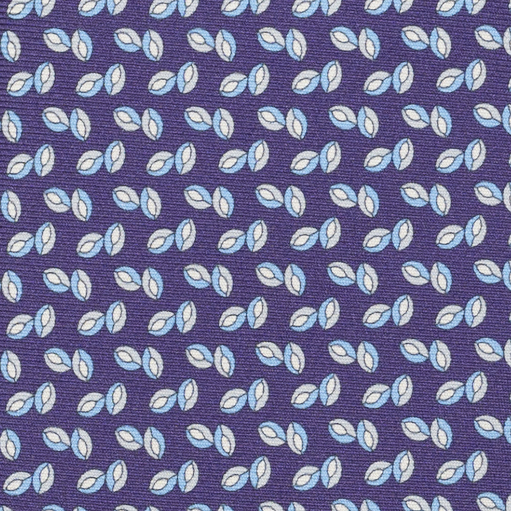 Cravatta 3 pieghe in Seta, Micro Fantasia, Viola - JA056336-10