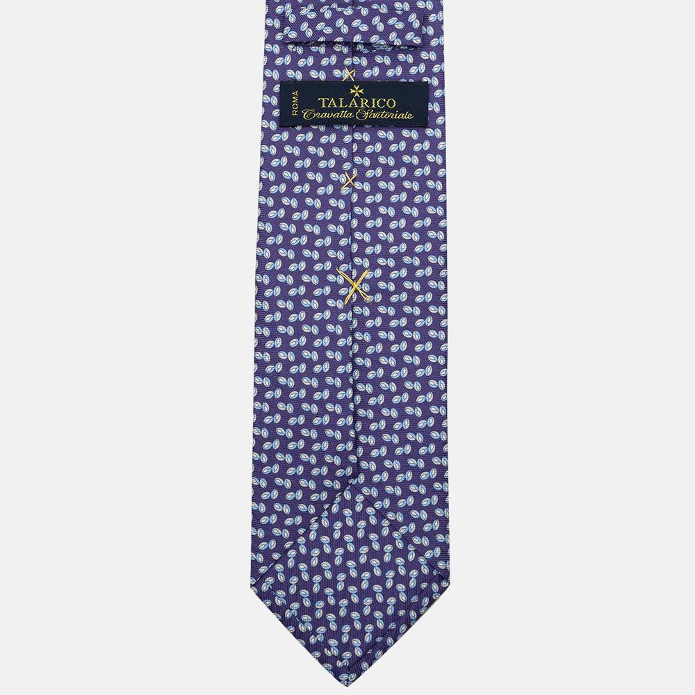 Cravatta 3 pieghe in Seta, Micro Fantasia, Viola - JA056336-10