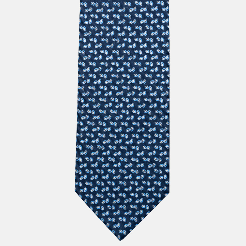 Cravatta 3 pieghe in Seta, Micro Fantasia, Blu Celeste - JA056336-11