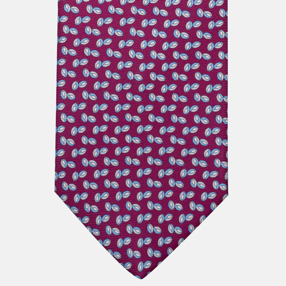 Cravatta 3 pieghe in Seta, Micro Fantasia, Magenta - JA056336-12