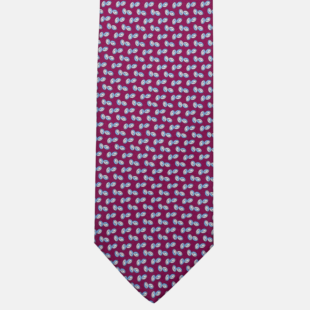 Cravatta 3 pieghe in Seta, Micro Fantasia, Magenta - JA056336-12