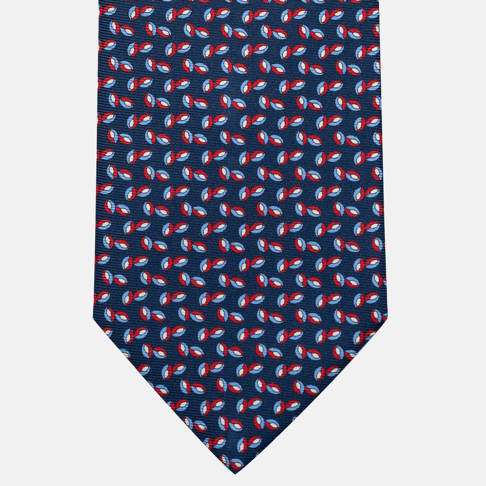 Cravatta 3 pieghe in Seta, Micro Fantasia, Blu Rosso - JA056336-1