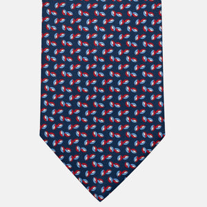Cravatta 3 pieghe in Seta, Micro Fantasia, Blu Rosso - JA056336-1