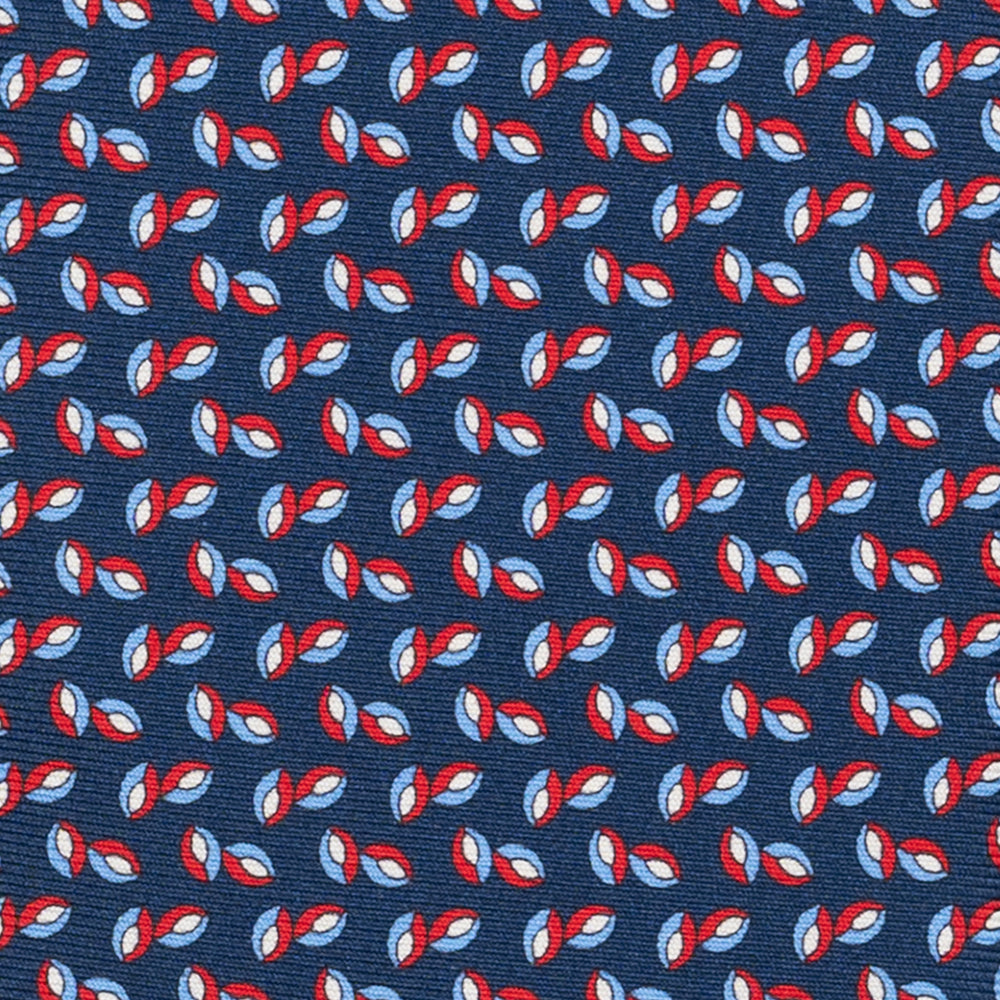 Cravatta 3 pieghe in Seta, Micro Fantasia, Blu Rosso - JA056336-1