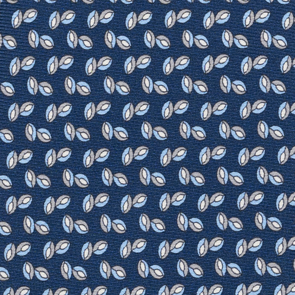 Cravatta 3 pieghe in Seta, Micro Fantasia, Blu Grigio - JA056336-2