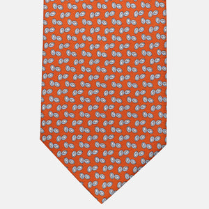 Cravatta 3 pieghe in Seta, Micro Fantasia, Arancione - JA056336-4