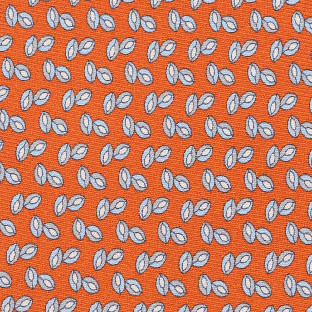 Cravatta 3 pieghe in Seta, Micro Fantasia, Arancione - JA056336-4