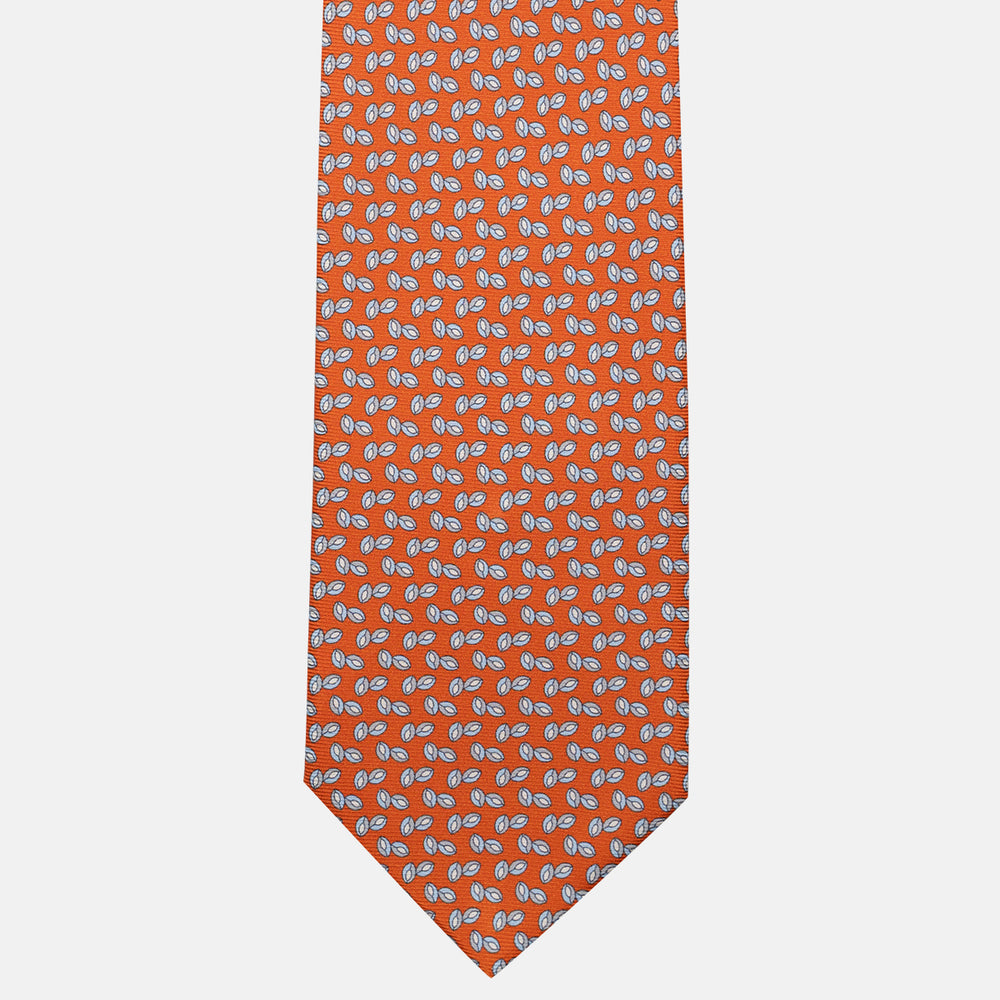 Cravatta 3 pieghe in Seta, Micro Fantasia, Arancione - JA056336-4
