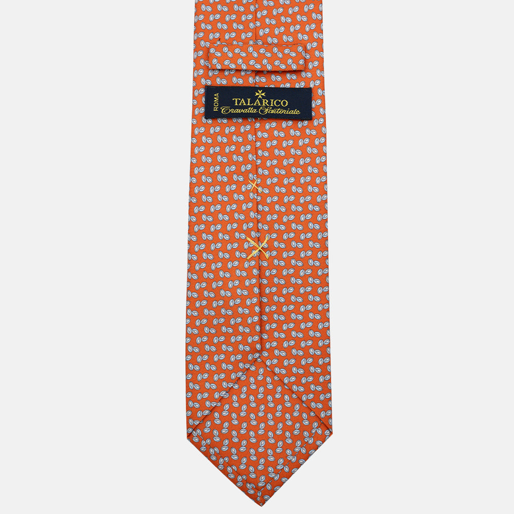 Cravatta 3 pieghe in Seta, Micro Fantasia, Arancione - JA056336-4