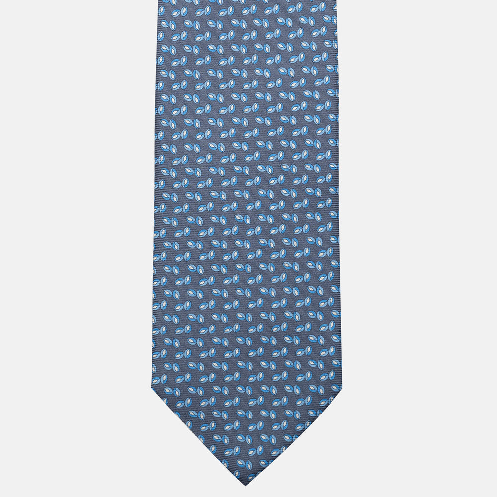 Cravatta 3 pieghe in Seta, Micro Fantasia, Grigio - JA056336-7