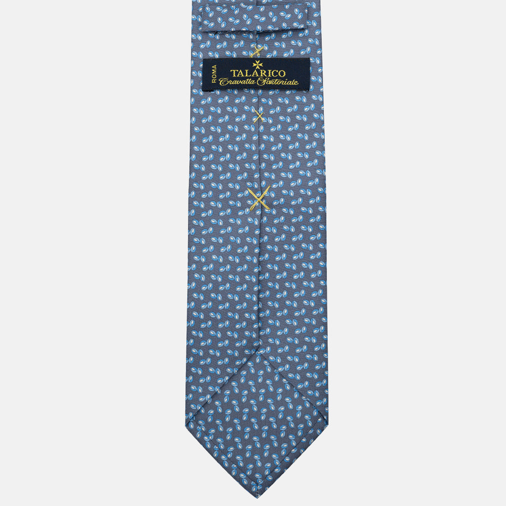 Cravatta 3 pieghe in Seta, Micro Fantasia, Grigio - JA056336-7