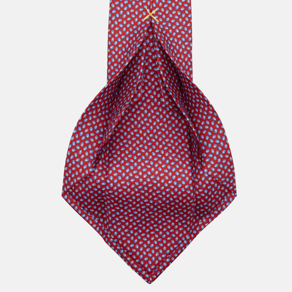 7-Fold Sartorial Tie in Pure Silk Sky Blue Micro Pattern - JA055946-1