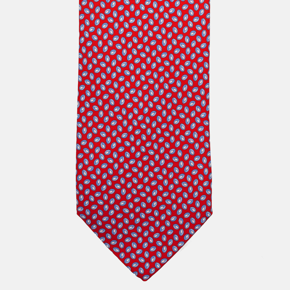 7-Fold Sartorial Tie in Pure Silk Sky Blue Micro Pattern - JA055946-1