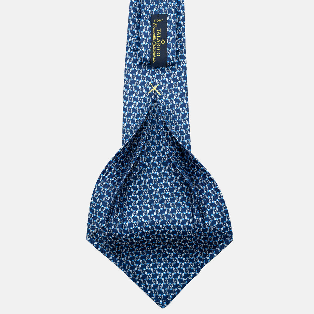 7-Fold Silk Tie with Floral Pattern in Light Blue - JA056337-11
