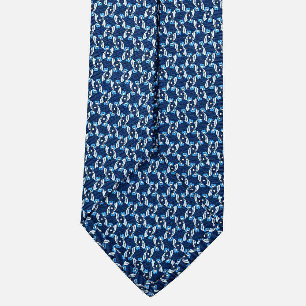 7-Fold Silk Tie with Floral Pattern in Light Blue - JA056337-11