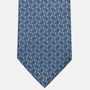 Cravatta 3 pieghe in Seta, Fantasia Floreale, Grigio - JA056337-9