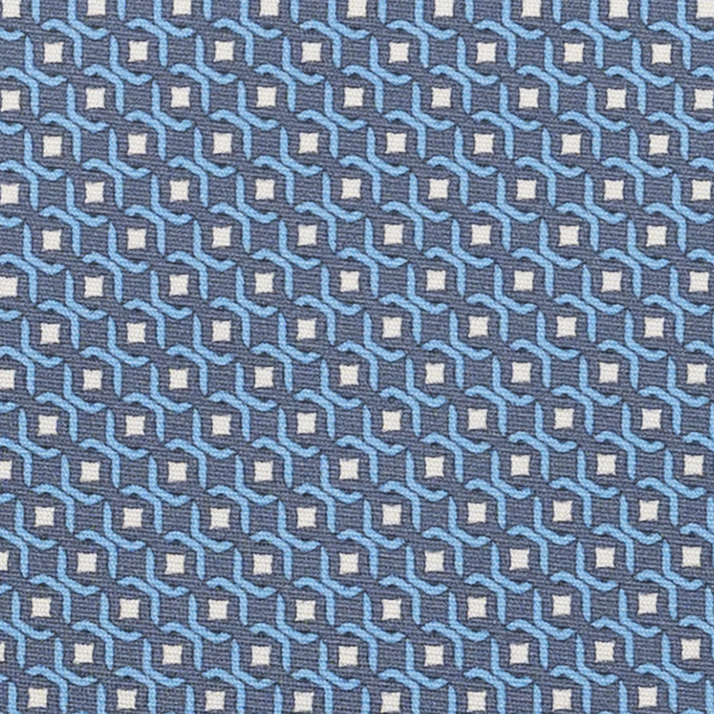 Cravatta 3 pieghe in Seta, Fantasia Geometrica, Grigio - JA056341-1