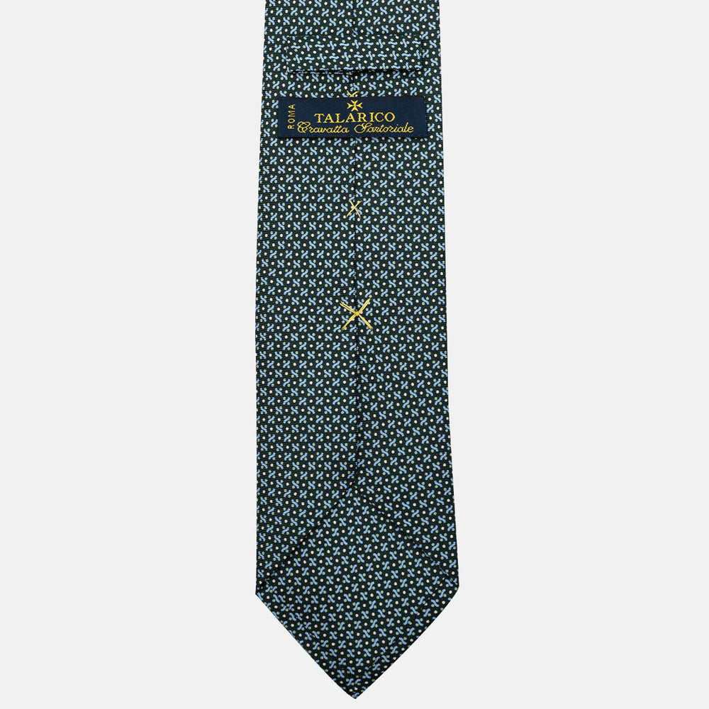 Cravatta 3 pieghe in Seta, Fantasia Geometrica, Verdone - JA056664-2