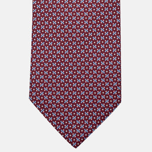 Cravatta 3 pieghe in Seta, Fantasia Geometrica, Bordeaux - JA056664-3