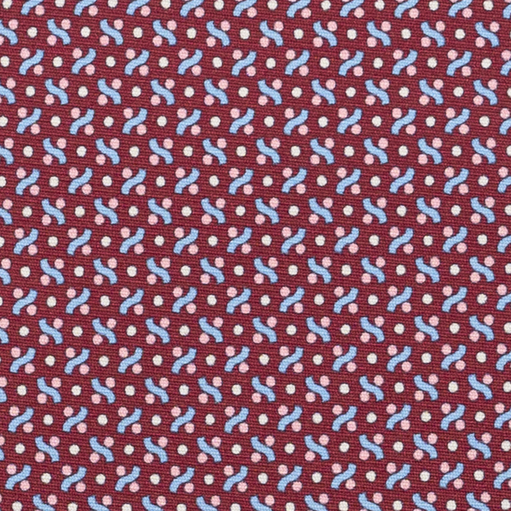 Cravatta 3 pieghe in Seta, Fantasia Geometrica, Bordeaux - JA056664-3