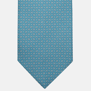 Cravatta 3 pieghe in Seta, Fantasia Geometrica, Piscina - JA056664-6