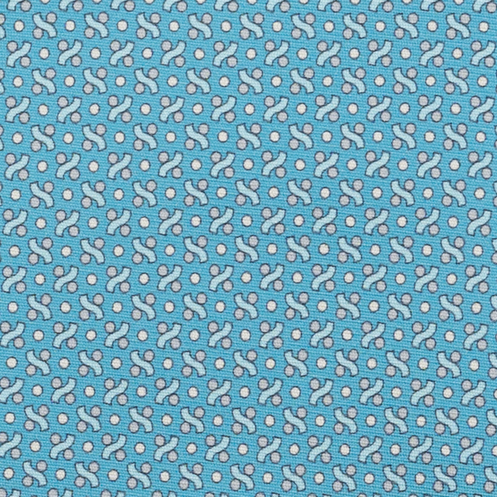 Cravatta 3 pieghe in Seta, Fantasia Geometrica, Piscina - JA056664-6