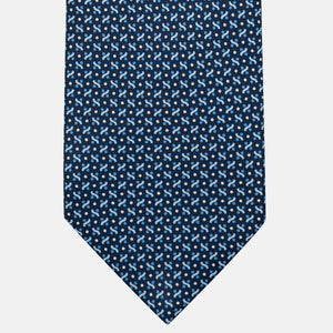 Cravatta 3 pieghe in Seta, Fantasia Geometrica, Blu Celeste - JA056664-7