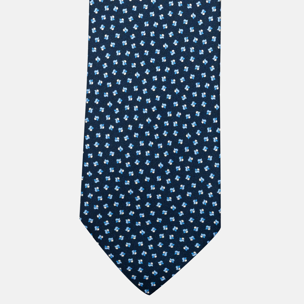 7-Fold Silk Tie in Micro Pattern in Light Blue - JA056667-10