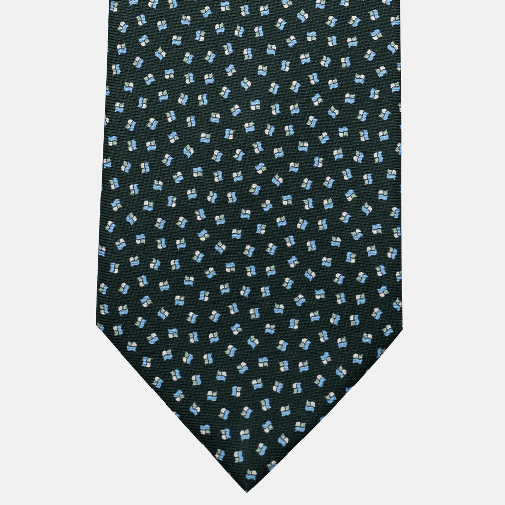 Cravatta 3 pieghe in Seta, Micro Fantasia, Verdone - JA056667-4