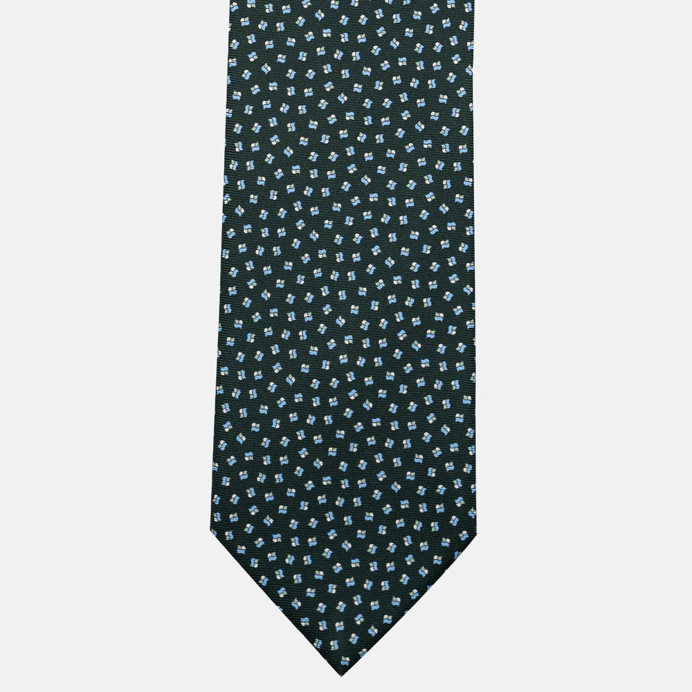 Cravatta 3 pieghe in Seta, Micro Fantasia, Verdone - JA056667-4