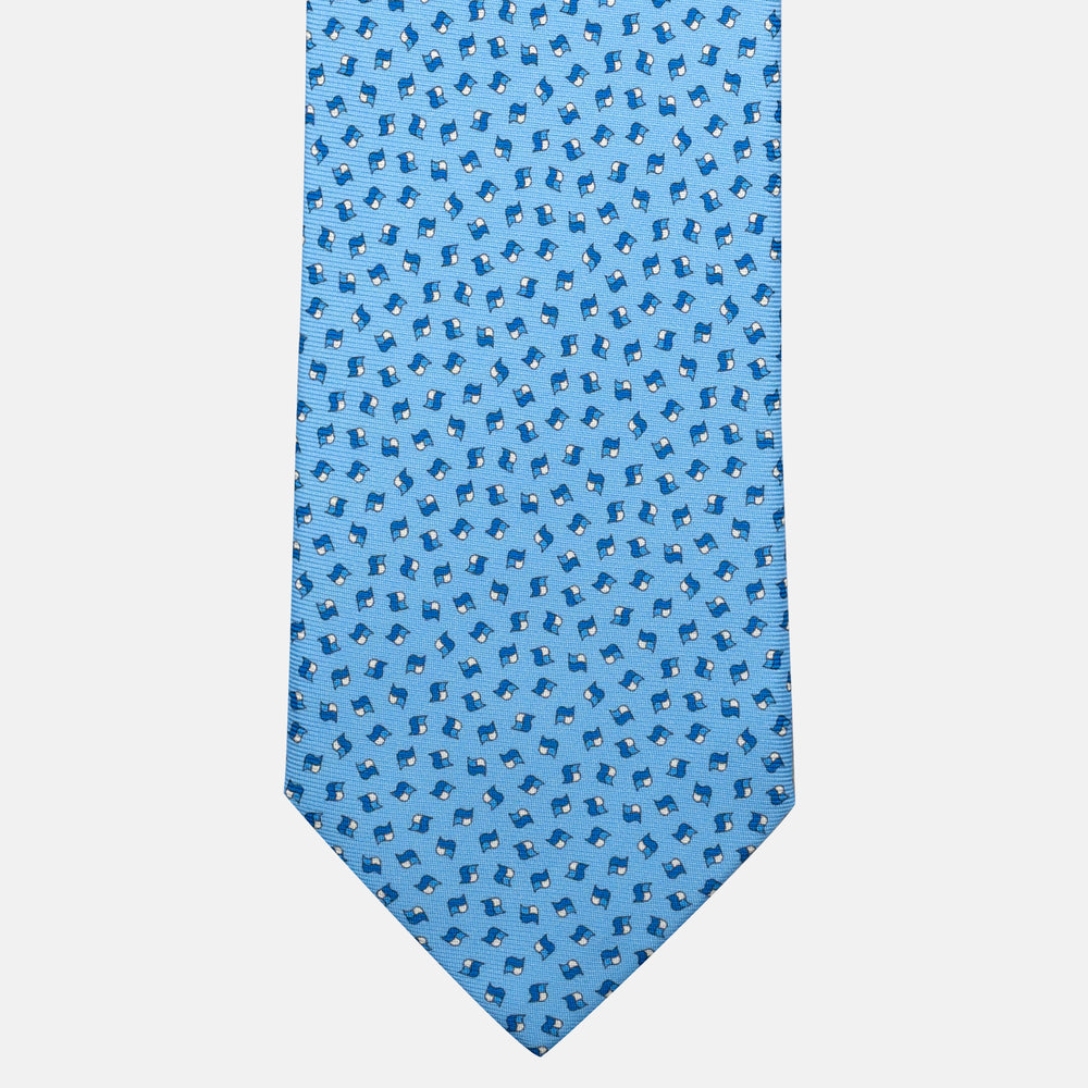 7-Fold Silk Tie in Micro Sky Blue Pattern - JA056667-5