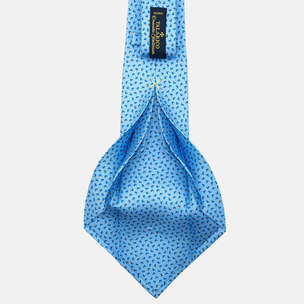 7-Fold Silk Tie in Micro Sky Blue Pattern - JA056667-5