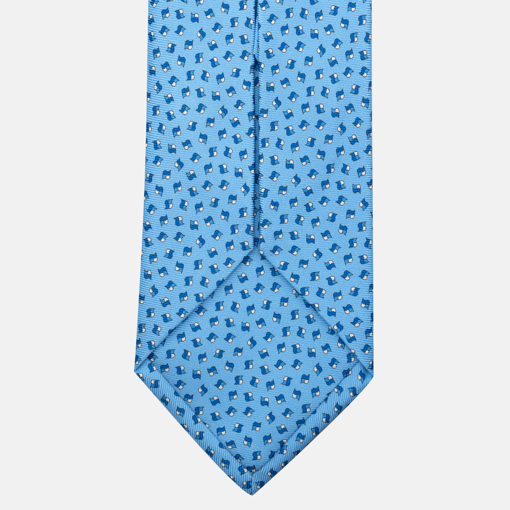 7-Fold Silk Tie in Micro Sky Blue Pattern - JA056667-5