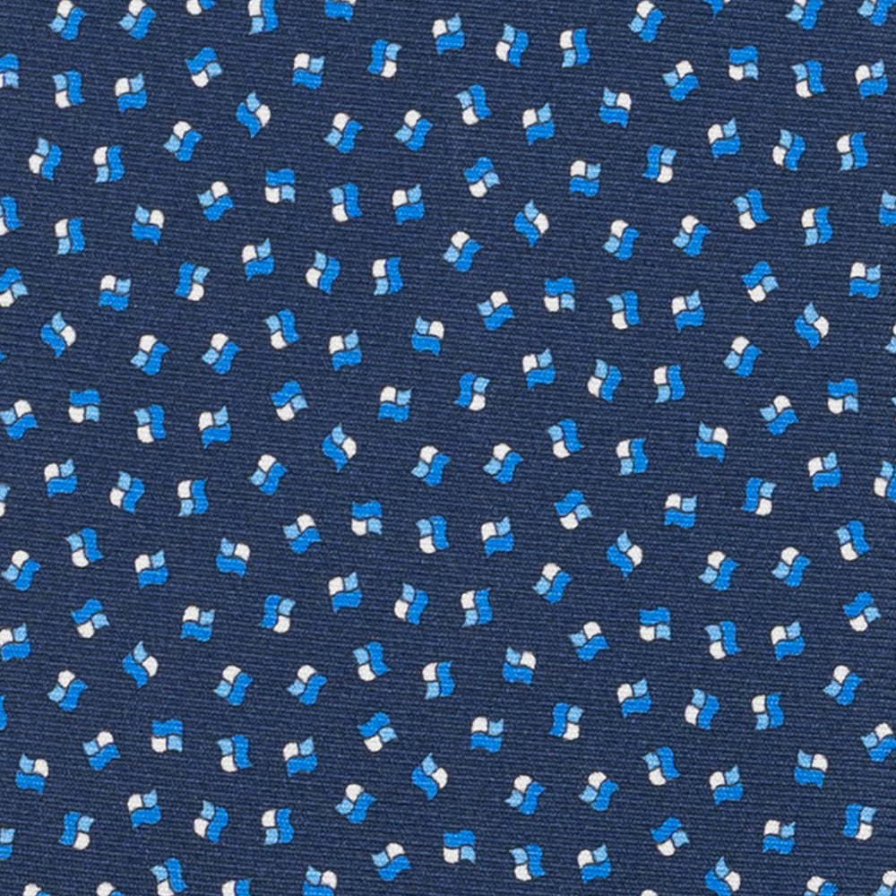 Cravatta 3 pieghe in Seta, Micro Fantasia, Blu Azzurro - JA056667-11
