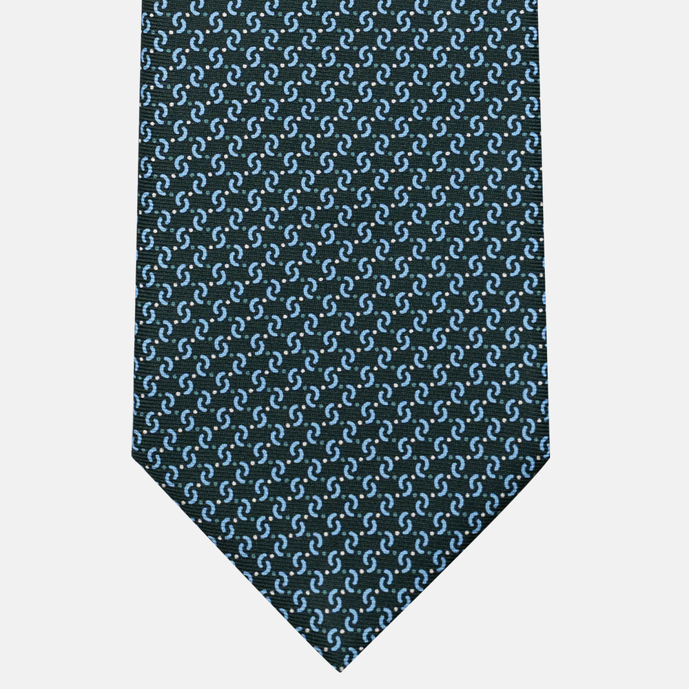 Cravatta 3 pieghe in Seta, Fantasia Geometrica, Verdone - JA056669-6