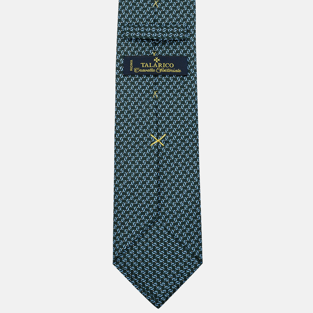 Cravatta 3 pieghe in Seta, Fantasia Geometrica, Verdone - JA056669-6